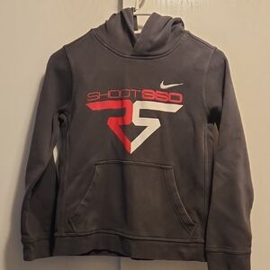 Nike Dark Gray Hoodie with Red and White Design